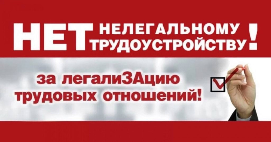 Нет нелегальному трудоустройству! За легализацию трудовых отношений! Нет нелегальному трудоустройству! За легализацию трудовых отношений!.